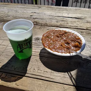 Happy St. Patrick&apos;s Day. Green beer and Irish Stew.