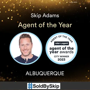 We're honored to receive this award as one of the top agents in Albuquerque for the 2nd year in a row!