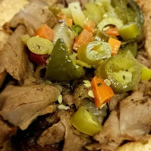 Italian beef combo up close