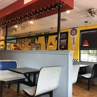 View of the indoor dining area.