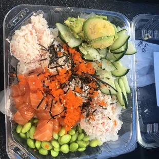 Classic California with salmon and edamame added a.k.a. best meal ever