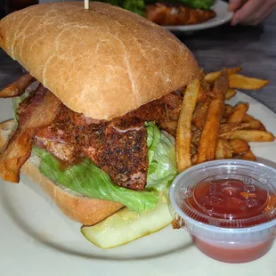 Blackened ahi tuna sandwich