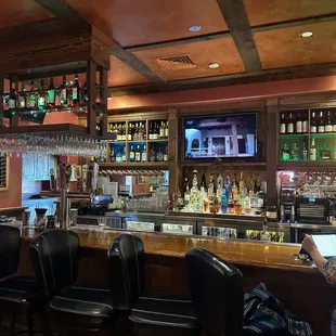 Cheers to Skipolini's FULL bar and their Red &amp; Green Christmas lights!