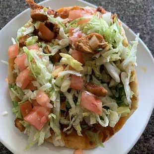 Super Taco on a Pita (pictured here on a salad plate)