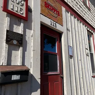 the front of the building