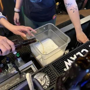 REAL beer batter for their Friday Fish Fry! Legit!