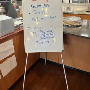 a sign in a restaurant