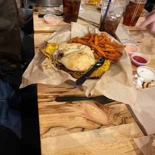 Skirted burger... sweet potato fries