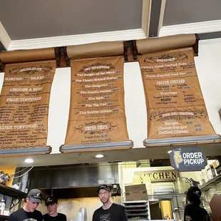 the menus of a restaurant