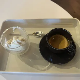 Diné Affogato (Navajo tea infused ice cream and double shot espresso)