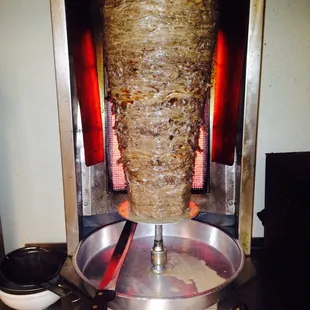 a kebab being cooked