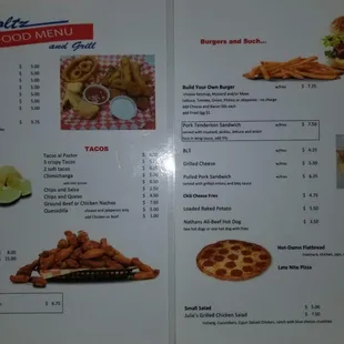 pizza, menu