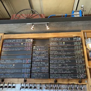 Beer menu