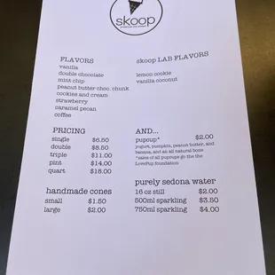 Menu as of 3/10/24