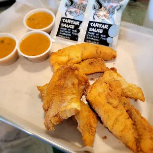 Whiting and spicy po boy sauce