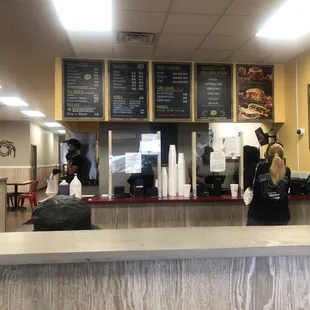 the counter and menus