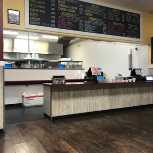 the counter and menus