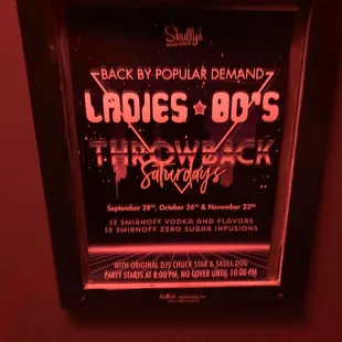 Sign in the ladies restroom