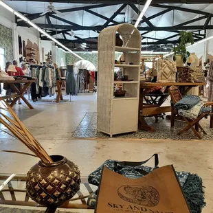 This area has a nice comfy couch to try on shoes or wait for your friends to wrap up their browsing.