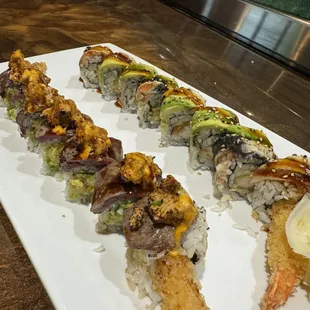 sushi, sashimi, sushi and sashimi, food