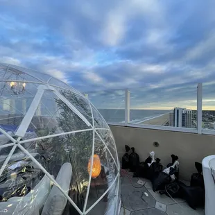 a view of the city from the top of a building