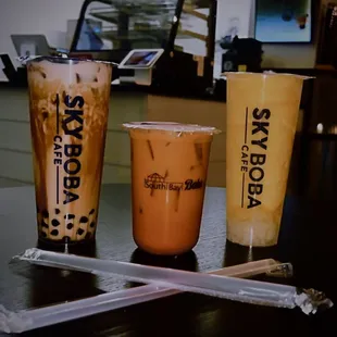 Brown Sugar Milk Tea, Thai Tea, Blended Mango Fruit Tea