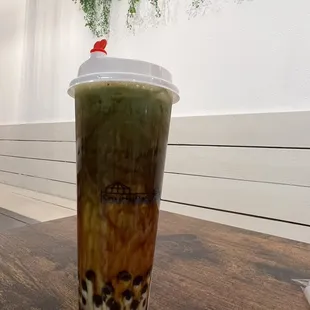 Brown Sugar Matcha Milk Tea
