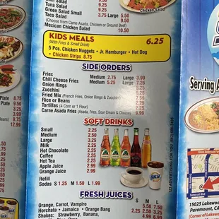 menu