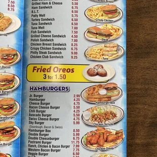 menu, tacos