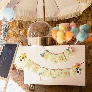 Cotton Candy Cart Included Balloons, Signage from Etsy