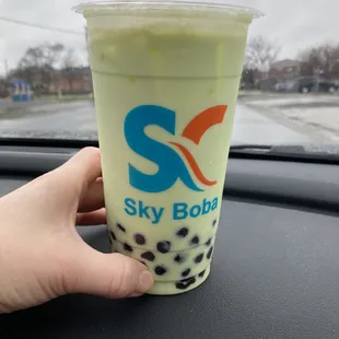 Pistachio Tea boba