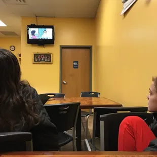 Our normal spot, sitting, watching television, waiting for the yumminess!