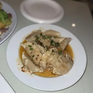 two plates of food on a table