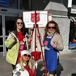 Bell ringing with the Salvation Army.