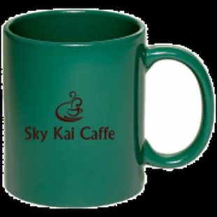 a green coffee mug