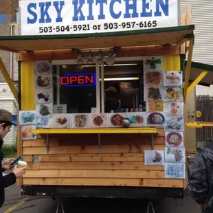 a food truck parked in a parking lot