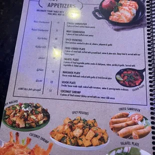 Hot Appetizers Menu