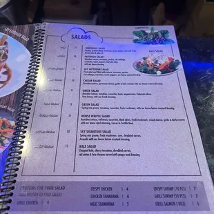 Salad Menu