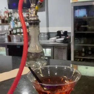 Water bong and cosmopolitan