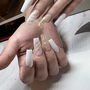 Beautiful Marble Nails designed by Penny  Call us at () -
Appointments &amp; Walk-ins Welcome