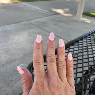 Pale pink acrylics
