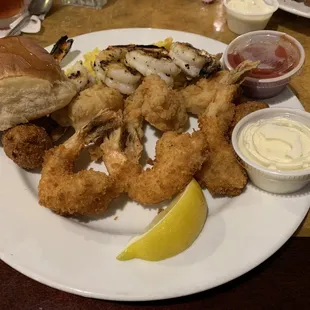 Shrimp platter. Grilled, panko, and chicken fried shrimp