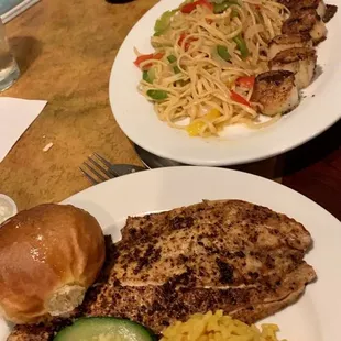 Red fish and scallops