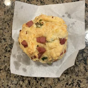 Ham and cheese biscuit