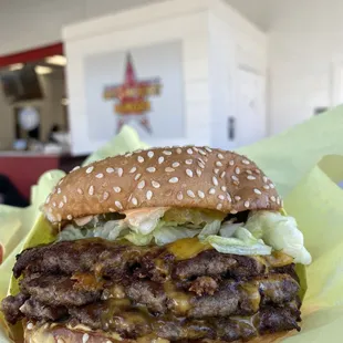 Juicy Triple Cheeseburger!