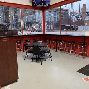 the inside of a restaurant