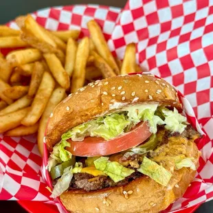 Single cheeseburger and small fries