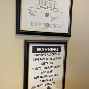 a warning sign on the wall