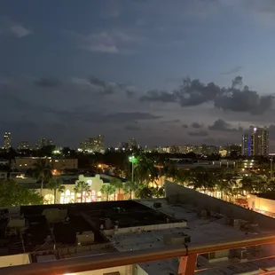 a view of a city at night