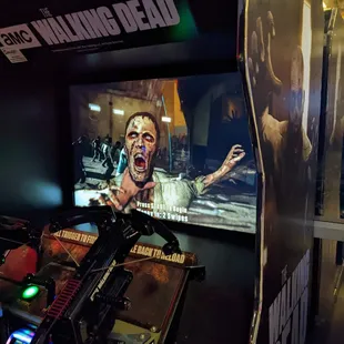 Violent arcade game inside Rockin Jump Dublin. Completely inappropriate for children.